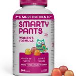 SmartyPants Women's Multivitamin Gummies: Omega 3 Fish Oil (EPA/DHA), Methylfolate, CoQ10, Vitamin D3, C, Vitamin B12, B6, A, K & Zinc, Inositol, Gluten Free, 240 Count (40 Day Supply)