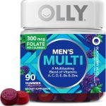 OLLY Men's Multivitamin Gummy, Vitamins A, C, D, E, B, Zinc, Blackberry Flavor, 45 Day Supply - 90 Count